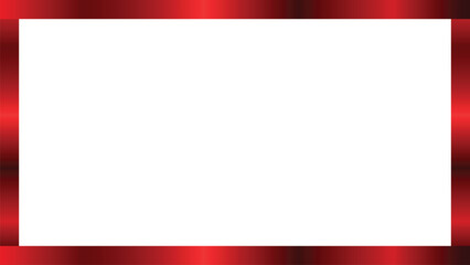 Metallic red rectangle frame with shiny border isolated on transparent background vector illustration