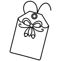 Minimalist Gift Tag Outline Vector