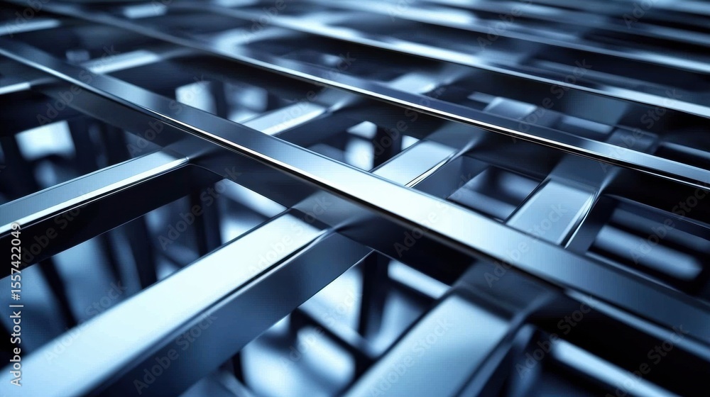Aufkleber close-up view of dark blue metal lattice structure with repeating abstract geometric background tria