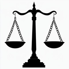 Black silhouette of a classic balance scale
