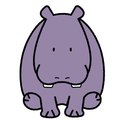カバ　座っている　イラスト
