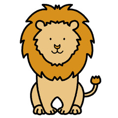 ライオン　座っている　イラスト