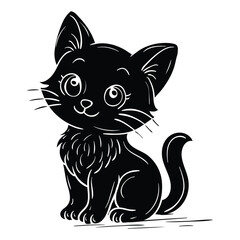 Hand drawing style of kitten vector. It is suitable for animal icon, sign or symbol