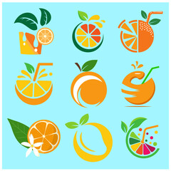 Juice Icon Logo Vector Set 4