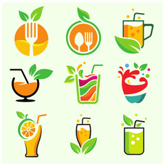 Juice Icon Logo Vector Set 3