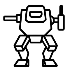 combat robot line icon vector on white background 
Vector gun icon on white background