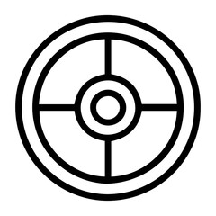 Obraz premium round shield line icon vector on white background Vector gun icon on white background