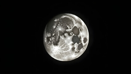 Fototapeta premium Illuminated Lunar Surface Against the Vastness of Space