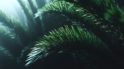 Obraz premium Closeup of Vibrant Green Tropical Leaves with Dark Background