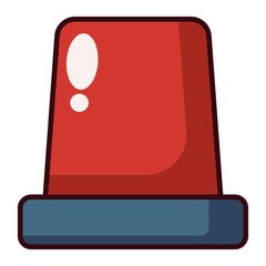 Red emergency siren icon cartoon style isolated on white background.