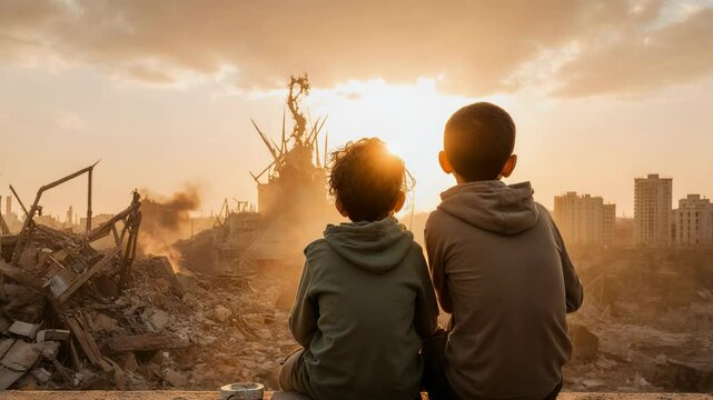 young boy lament the cruelty of the world after the war