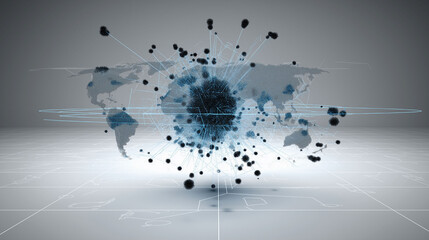 Cyber defense AI. AI analyzes cybersecurity threats with neural networks.