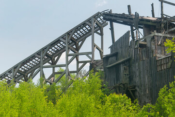 dilapidated coal processing building in weatherly pennsylvania eckley village