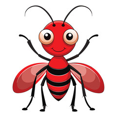 Cartoon Ant Character Vector  Animated Style Clipart Design