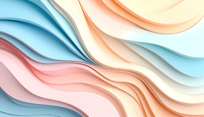 Abstract textured waves in pastel colors with flowing forms and gradients