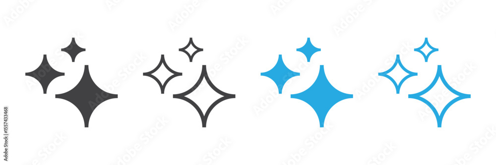 Aufkleber Set of generative AI icons. AI star line and solid icon. AI logotype. Artificial intelligence technology and Machine learning concept. Icon Element for website, mobile app. Vector illustration.