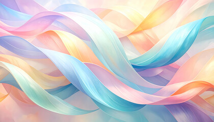 Flowing pastel ribbons in a soft gradient design