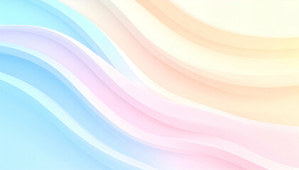 Soft pastel waves in gentle colors of blue pink and cream