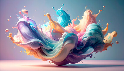 Colorful abstract splash of paint with fluid movement