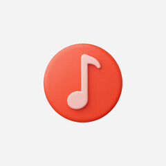 3d Realistic Music note icon vector Illustration