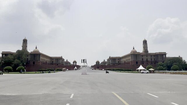 4K Cinematic Video of North Block, Rashtrapati Bhawan, Kartavya Path, Central Vista, Parliament House