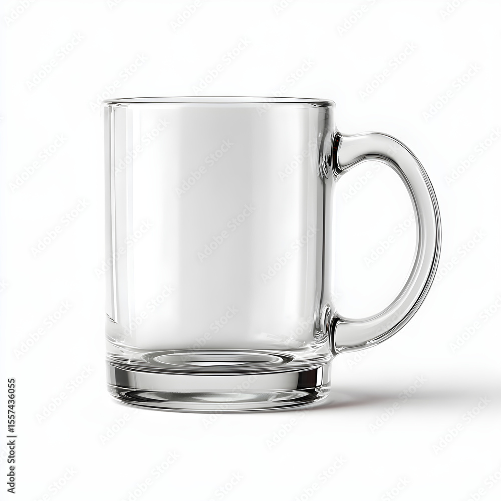 Poster blank mockup of a floating mug with transparent background for easy overlay