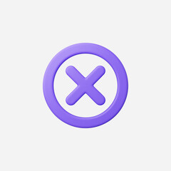 3d Realistic Cross Checkmark icon vector Illustration
