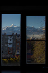View from the window to the mountains