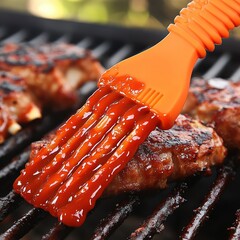 Barbecue sauce on top