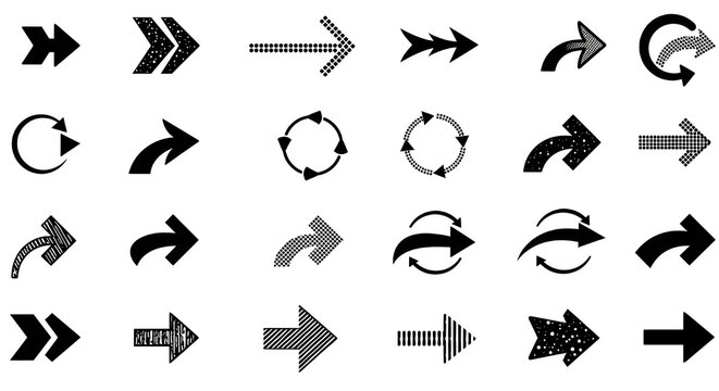 Flechas de 100 iconos negros.