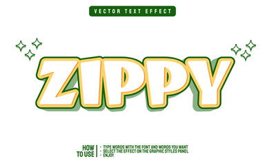 editable zippy 3d text effect