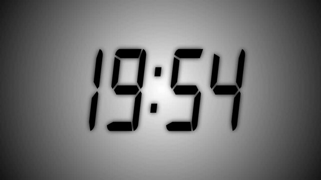 countdown timer from 20 minute to 19 minute on white background