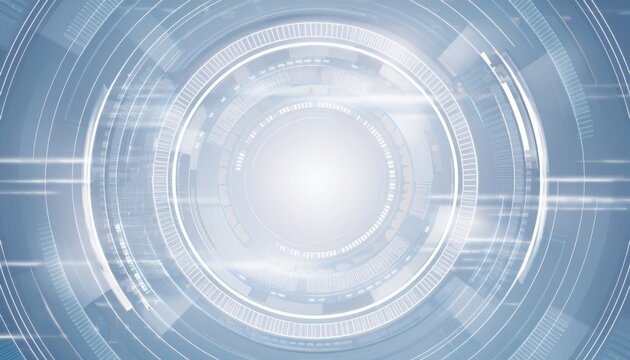 futuristic digital hud interface with concentric circles and glowing blue technology elements for sci fi design or ui concept