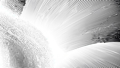  abstract black halftone wave pattern with warped optical distortion for futuristic backgrounds or modern digital textures