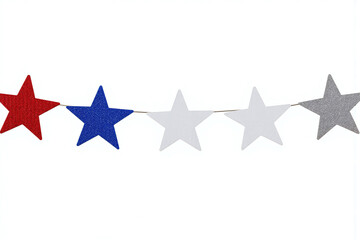 red white and blue stars hanging from a string