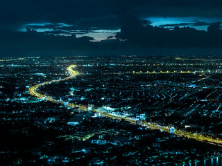 Smart city and abstract dot point connect with gradient line and aesthetic Intricate wave line...