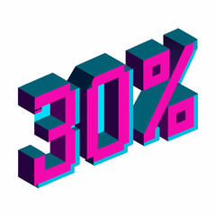 Vibrant  Style 30 Percent Discount Graphic for Eye Catching Promotions