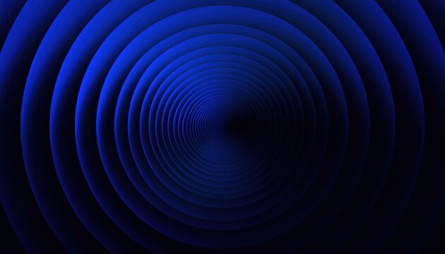  abstract blue concentric tunnel with gradient radial rings and dark center for tech branding or digital wallpaper use - Powered by Adobe