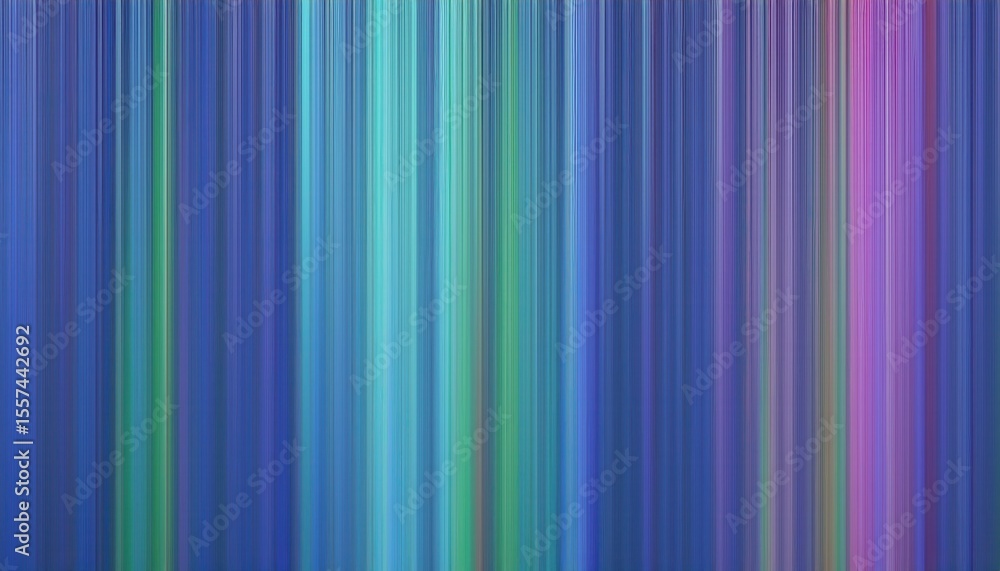 Poster vertical neon gradient lines in blue green and purple tones creating abstract digital light texture 