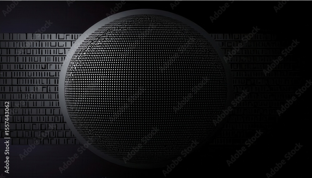 Poster abstract geometric design with dark metallic texture and subtle glowing circle pattern