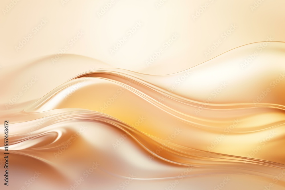 Poster smooth golden waves creating an elegant and luxurious abstract background