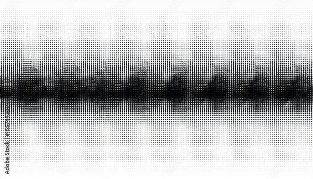 Poster black and white halftone pattern abstract design with fluctuating soundwave like dots for creative g