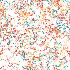 Ink or paint splashes on the white background. Ruby red, dark pastel red, fuel yellow and teal blue colors. Seamless hand drawn pattern.