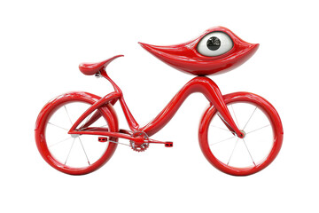 Bicycle Frame isolated in 3d cartoon character on white background