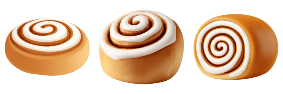 Cinnamon roll with icing swirl sweet snack dessert bakery treat fresh baked
