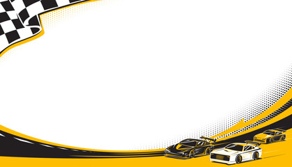 Motorsport cars racing abstract background design. Sports race concept
