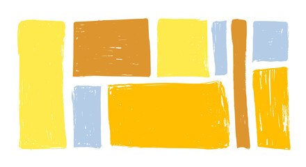 Hand drawn yellow textured paint quote frame collection. Empty colorful speech bubble set. Design scribble shape text boxes. Forms, borders, colored abstract vector illustration on isolated background