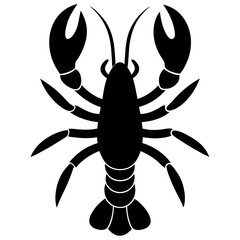 Lobster Silhouette Top View Vector Icon