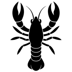 Lobster Silhouette Top View Vector Icon