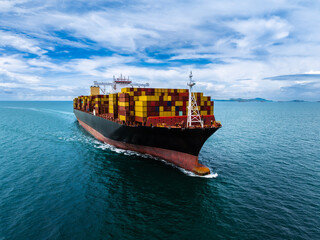 shipping logistic cargo container ship import export goods and distributing products to dealer and...